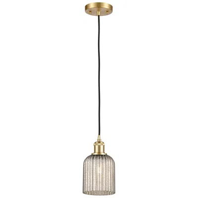 Innovations Lighting Edison Bridal Veil 5" Stem Hung Mini Pendant Matte Black Light Smoke