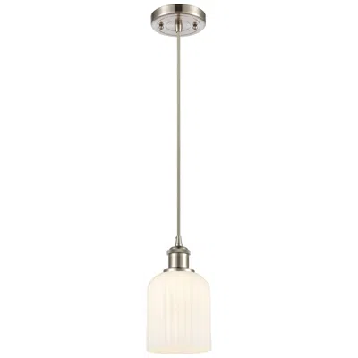 Innovations Lighting Edison Bridal Veil 5" Stem Hung Mini Pendant Matte Black Princess Blue