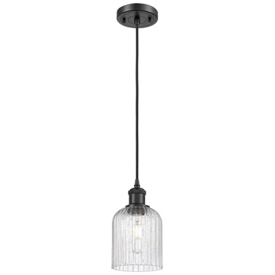Innovations Lighting Edison Bridal Veil 5" Stem Hung Mini Pendant Polished Chrome Princess Blue