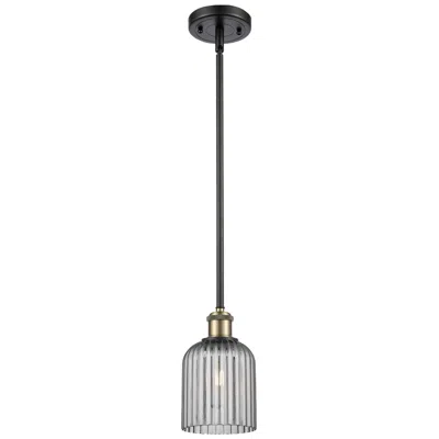 Innovations Lighting Edison Bridal Veil 5" Stem Hung Mini Pendant Satin Gold Gloss White