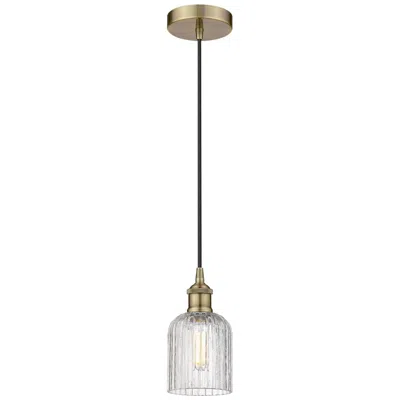 Innovations Lighting Edison Bridal Veil 5" Wide Antique Brass Corded Mini Pendant W/ Clear