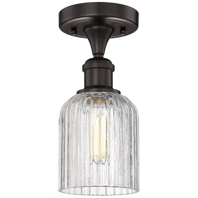 Innovations Lighting Edison Bridal Veil 5"w Oil Rubbed Bronze Semi-flush Mount W/ Clear Sha