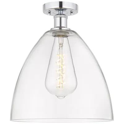 Innovations Lighting Edison Bristol Glass  12" Semi-flush Mount - Polished Chrome - Clear S