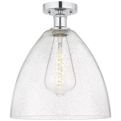 Innovations Lighting Edison Bristol Glass  12" Semi-flush Mount - Polished Chrome - Seedy S