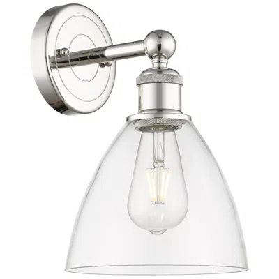 Innovations Lighting Edison Bristol Glass 12"high Polished Nickel Sconce With Clear Shade
