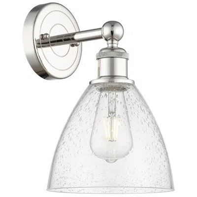 Innovations Lighting Edison Bristol Glass 12"high Polished Nickel Sconce With Seedy Shade