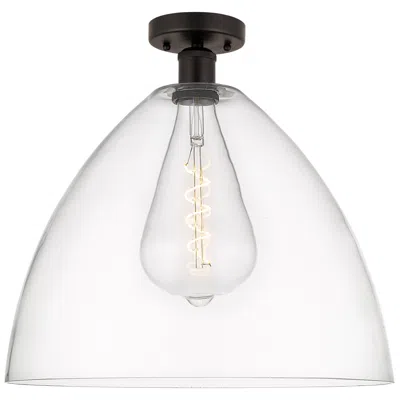 Innovations Lighting Edison Bristol Glass  16" Semi-flush Mount - Oil Rubbed Bronze - Clear