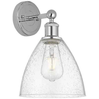 Innovations Lighting Edison Bristol Glass 8" Polished Chrome Sconce W/ Seedy Shade