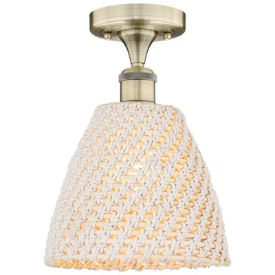 Innovations Lighting Edison Bristol Natural 9" Wide Antique Brass Semi.flush Mount With