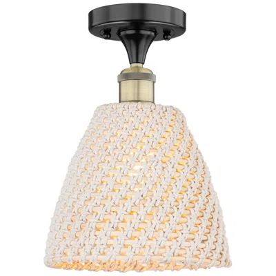 Innovations Lighting Edison Bristol Natural 9" Wide Black Antique Brass Semi.flush Mount