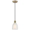 Innovations Lighting Edison Brookfield 6" Antique Brass Cord Hung Mini Pendant W/ White Sha In Gold