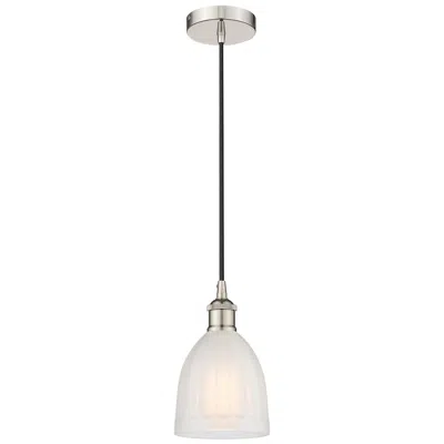 Innovations Lighting Edison Brookfield 6" Polished Nickel Cord Hung Mini Pendant W/ White S