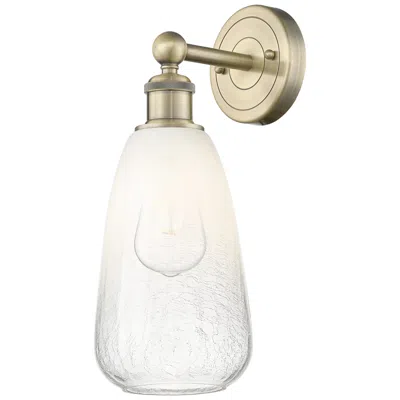 Innovations Lighting Edison Brookhaven Almond 15" High Antique Brass Sconce With Opal Shade
