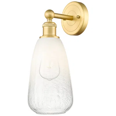 Innovations Lighting Edison Brookhaven Almond 15" High Satin Gold Sconce With Opal Shade