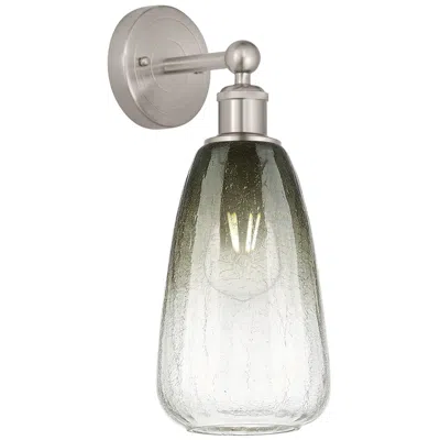 Innovations Lighting Edison Brookhaven Almond 15"h Brushed Nickel Sconce With Slate Shade In Green