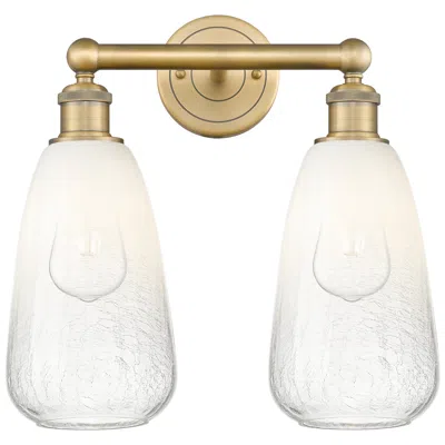 Innovations Lighting Edison Brookhaven Almond 15"w 2-lt Brushed Brass Vanity W/ Opal Shade