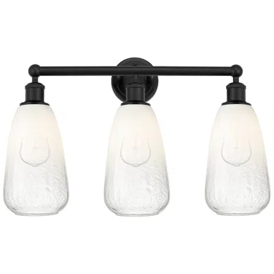 Innovations Lighting Edison Brookhaven Almond 24"w 3 Light Black Vanity Light W/ Opal Shade