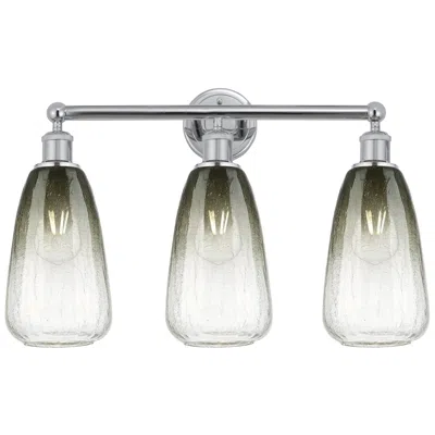 Innovations Lighting Edison Brookhaven Almond 24"w 3 Light Chrome Bath Light W/ Slate Shade