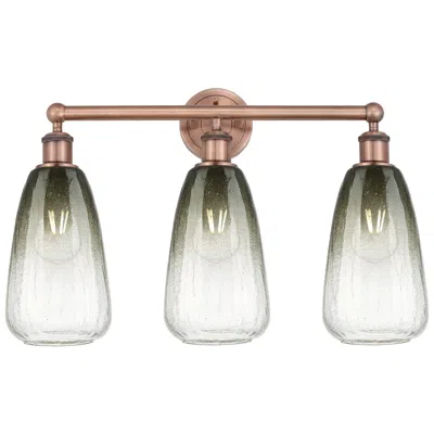 Innovations Lighting Edison Brookhaven Almond 24"w 3 Light Copper Bath Light W/ Slate Shade