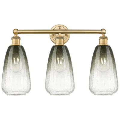 Innovations Lighting Edison Brookhaven Almond 24"w 3-lt Brushed Brass Vanity W/ Slate Shade