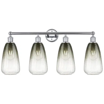 Innovations Lighting Edison Brookhaven Almond 33"w 4 Light Chrome Bath Light W/ Slate Shade