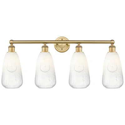 Innovations Lighting Edison Brookhaven Almond 33"w 4-lt Brushed Brass Vanity W/ Opal Shade