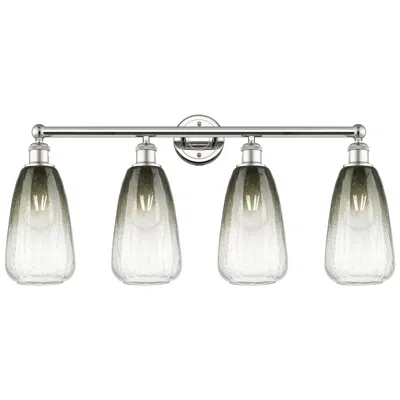 Innovations Lighting Edison Brookhaven Almond 33"w 4-lt Polished Nickel Vanity W/ Slate Shade