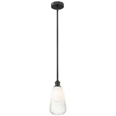 Innovations Lighting Edison Brookhaven Almond 6"w Black Stem Mini Pendant W/ Opal Shade