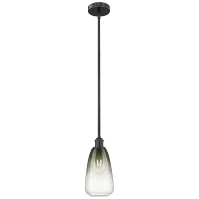 Innovations Lighting Edison Brookhaven Almond 6"w Black Stem Mini Pendant W/ Slate Shade
