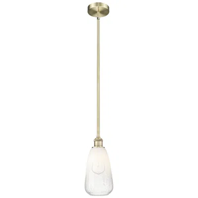 Innovations Lighting Edison Brookhaven Almond 6"w Brass Stem Mini Pendant W/ Opal Shade