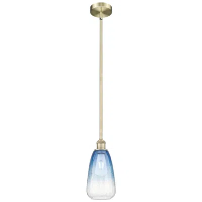 Innovations Lighting Edison Brookhaven Almond 6"w Brass Stem Mini Pendant W/ Sapphire Shade