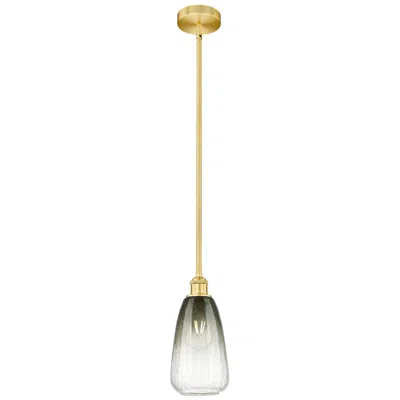 Innovations Lighting Edison Brookhaven Almond 6"w Gold Stem Mini Pendant W/ Slate Shade