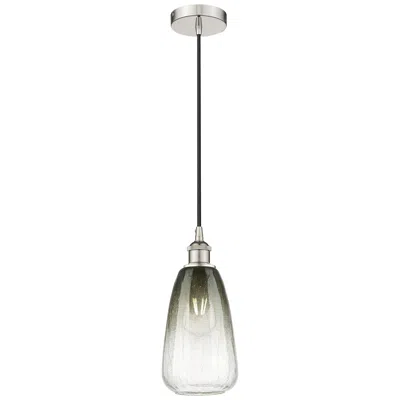 Innovations Lighting Edison Brookhaven Almond 6"w Polished Nickel Cord Pendant W/ Slate Sha