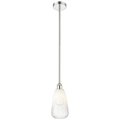 Innovations Lighting Edison Brookhaven Almond 6"w Polished Nickel Stem Pendant W/ Opal Shad