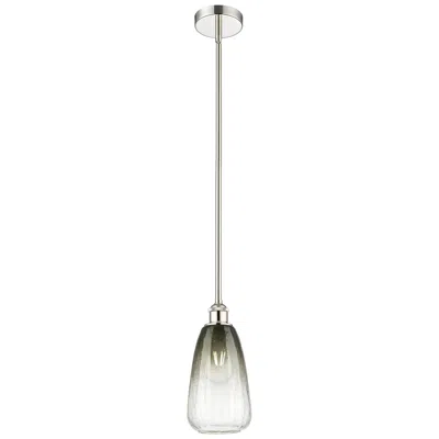 Innovations Lighting Edison Brookhaven Almond 6"w Polished Nickel Stem Pendant W/ Slate Shade