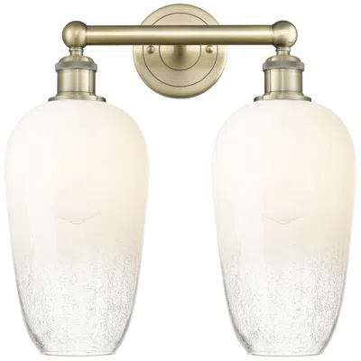 Innovations Lighting Edison Brookhaven Flute 16"w 2 Light Brass Bath Light With Opal Shade