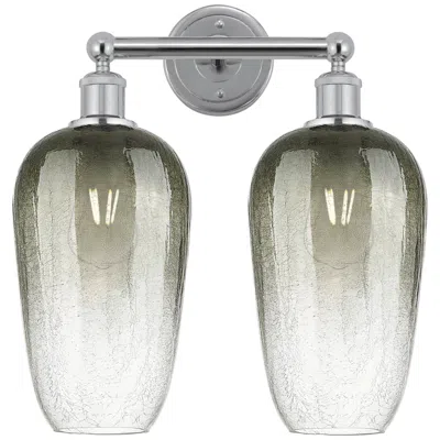 Innovations Lighting Edison Brookhaven Flute 16"w 2 Light Chrome Bath Light W/ Slate Shade