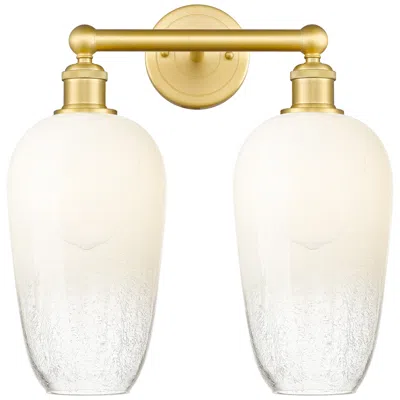 Innovations Lighting Edison Brookhaven Flute 16"w 2 Light Gold Vanity Light W/ Opal Shade In White