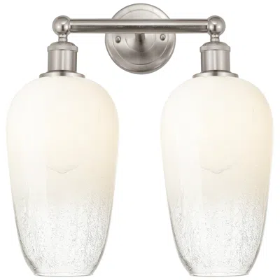 Innovations Lighting Edison Brookhaven Flute 16"w 2 Light Nickel Bath Light W/ Opal Shade
