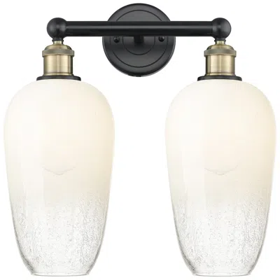 Innovations Lighting Edison Brookhaven Flute 16"w 2-lt Black Brass Bath Light W/ Opal Shade