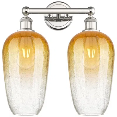 Innovations Lighting Edison Brookhaven Flute 16"w 2-lt Polished Nickel Vanity W/ Amber Shade
