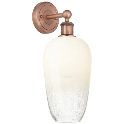 Innovations Lighting Edison Brookhaven Flute 17" High Antique Copper Sconce With Opal Shade