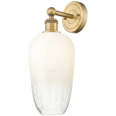 Innovations Lighting Edison Brookhaven Flute 17" High Brushed Brass Sconce With Opal Shade