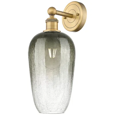 Innovations Lighting Edison Brookhaven Flute 17" High Brushed Brass Sconce With Slate Shade