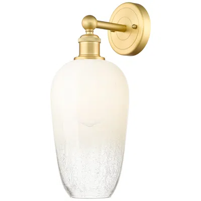 Innovations Lighting Edison Brookhaven Flute 17" High Satin Gold Sconce With Opal Shade