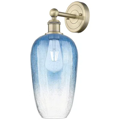 Innovations Lighting Edison Brookhaven Flute 17"h Brass Sconce With Sapphire Blue Shade