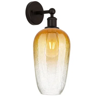 Innovations Lighting Edison Brookhaven Flute 17"h Oil Rubbed Bronze Sconce With Amber Shade