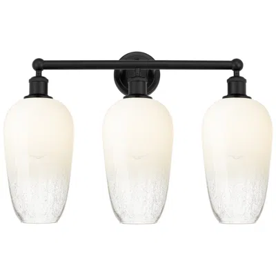 Innovations Lighting Edison Brookhaven Flute 25"w 3 Light Black Vanity Light W/ Opal Shade