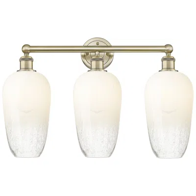 Innovations Lighting Edison Brookhaven Flute 25"w 3 Light Brass Bath Light With Opal Shade