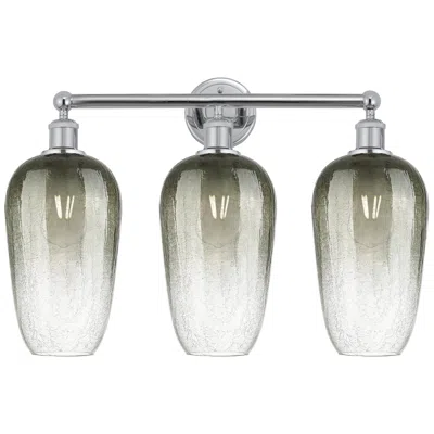 Innovations Lighting Edison Brookhaven Flute 25"w 3 Light Chrome Bath Light W/ Slate Shade